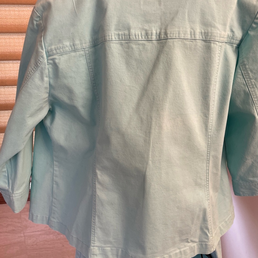 HEARTS of PALM Woman Mint Green Suit JACKET Sz 16W/Pants Sz 18W Beaded accents - Picture 6 of 16